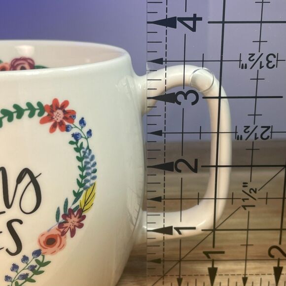 Morning Vibes Floral Heart Opalhouse Coffee Mug Mother Sister Gift 16oz - Picture 6 of 6